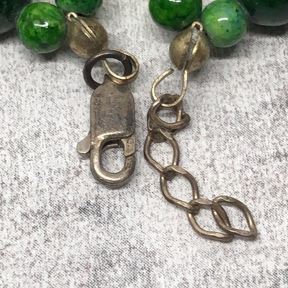 Vintage gemstone and glass bead statement necklace sterling silver 925 - Picture 5 of 9